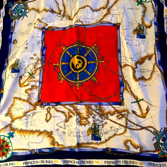 Princess Cruises Accessories - Princess Cruise scarf  31 x 31 Nautical themed 100% Polyester